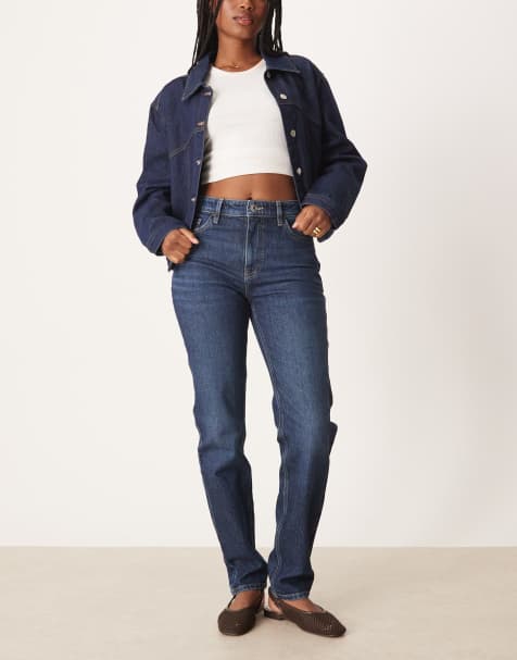 Mango Newmom slim mom jean in deep blue