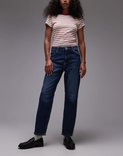 Mango - Newmom - Forvaskede blå afslappede jeans - view 1