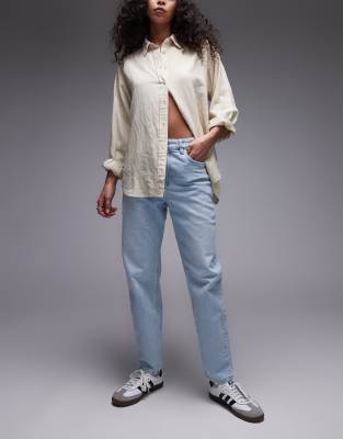 Mango - Newmom - Jean Mom - Bleu délavé