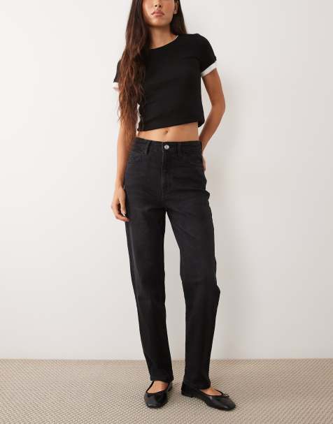 Mango Newmom lockere Mom-Jeans in Schwarz - view 1