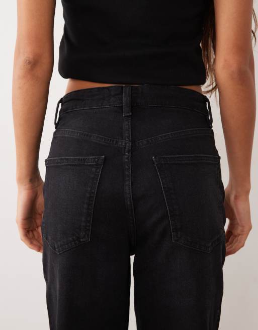 Mango Newmom lockere Mom-Jeans in Schwarz, 4 von 5