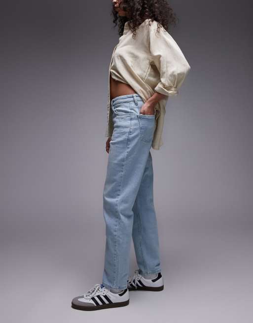 Mango Newmom mom jeans in bleach washed blue, 2 of 5