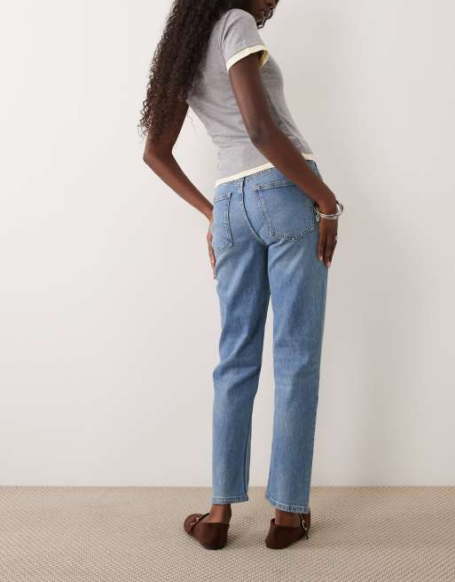 Mango Newmom relaxed mom jeans in light blue, 2 of 5