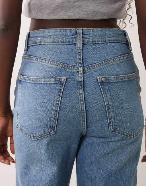 Mango Newmom relaxed mom jeans in light blue, 4 of 5