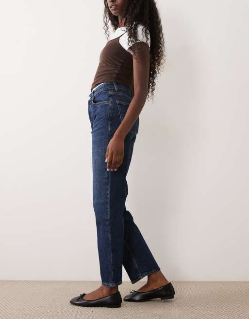 Mango Newmom relaxed mom jeans in washed blue, 2 of 5