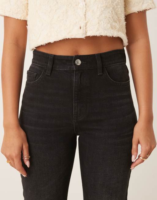 Mango Newmom slim mom jeans in black