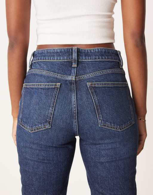 Mango Newmom slim mom jeans in deep blue