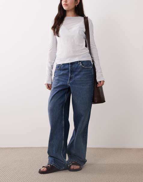 Mango - Newyork - Jeans dritti comodi in 100% cotone blu scuro - view 1