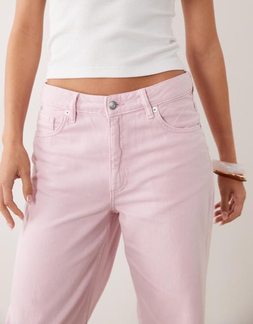 Mango – Newyork – Pasteloworóżowe jeansy z prostymi nogawkami, 100% bawełna, 4 z 5