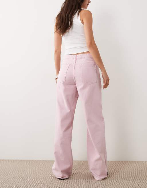 Mango – Newyork – Straight Jeans aus 100% Baumwolle in Pastellrosa, 3 von 5