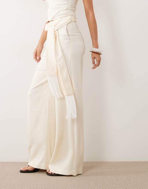 Mango Newyork tailored relaxed trouser co-ord in cream, 2 of 5