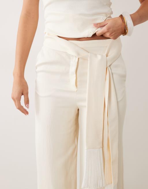 Mango Newyork tailored relaxed trouser co-ord in cream, 3 of 5