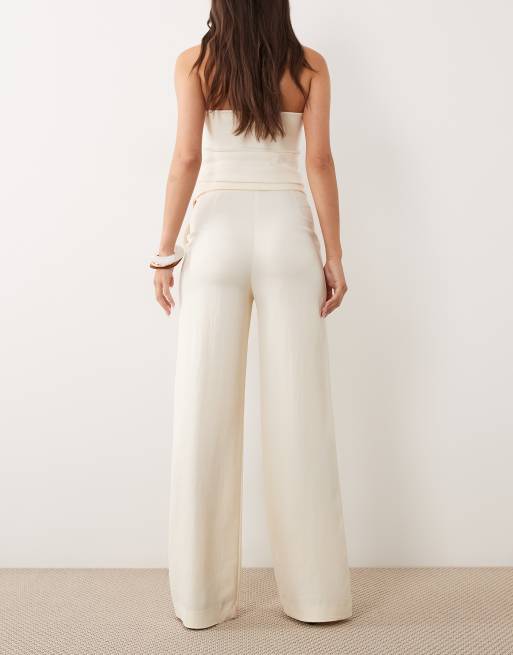 Mango Newyork tailored relaxed trouser co-ord in cream, 5 of 5