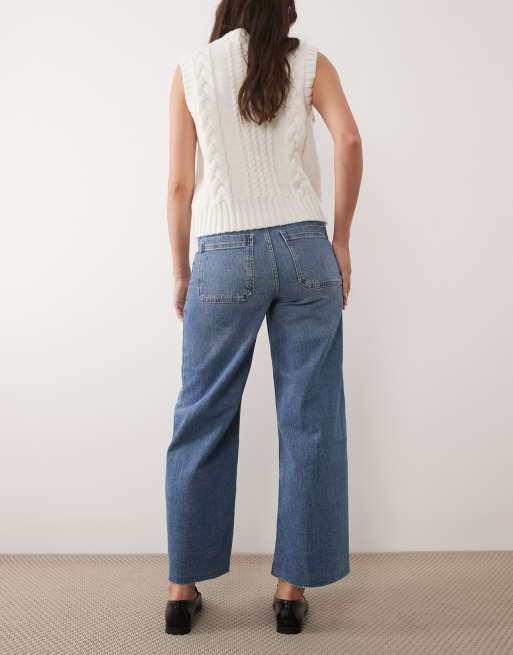 Mango – Niebieskie jeansy z szerokimi nogawkami, 2 z 5