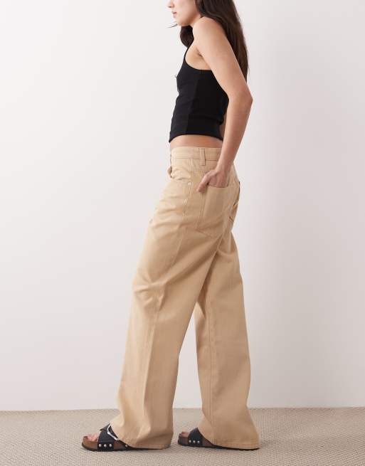 Mango Niki 100% cotton barrel jean in pastel yellow, 2 of 5