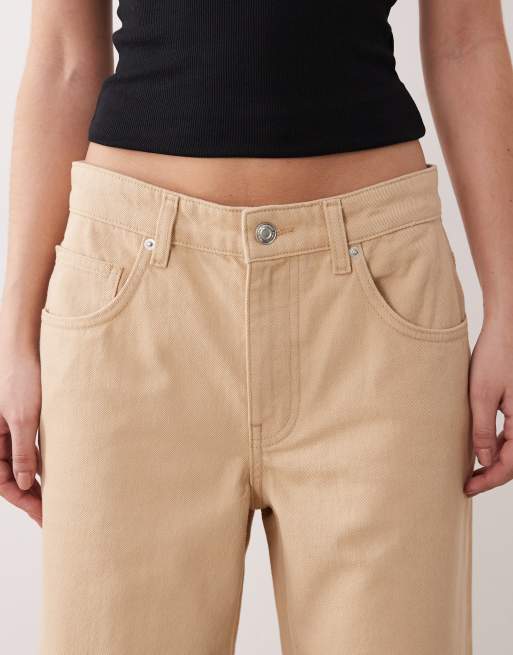 Mango Niki 100% cotton barrel jean in pastel yellow, 4 of 5