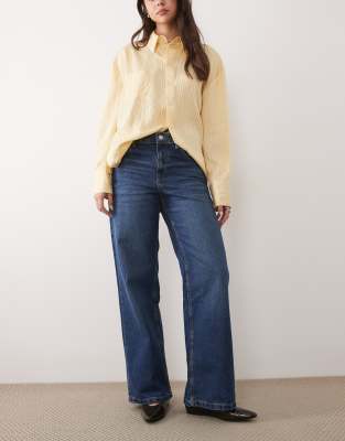 Mango Niki 100% Cotton Straight Jean In Blue