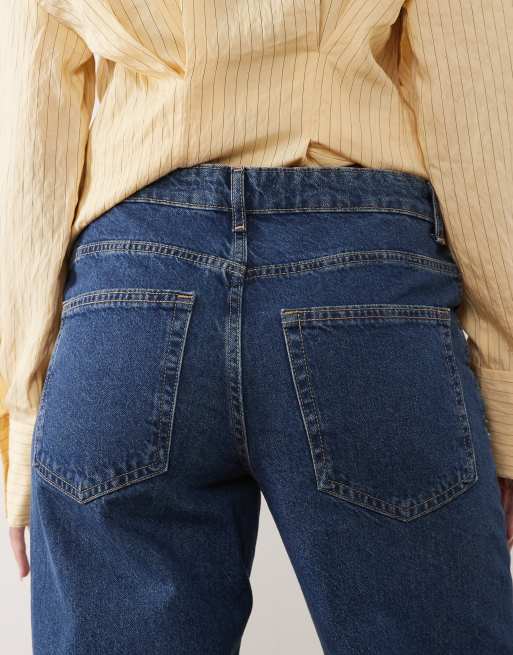 Mango Niki 100% cotton straight jean in dark blue, 4 of 5