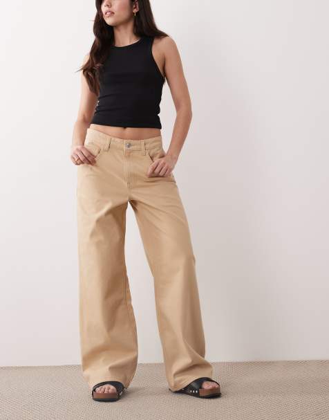 Mango – Niki – Jeans aus 100% Baumwolle in Pastellgelb mit abgerundetem Beinschnitt - view 1