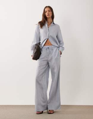 Mango Nomol Oversized Shirt Co-ord In Blue