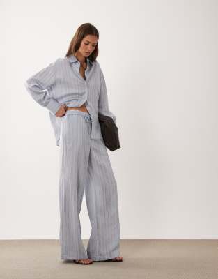 Mango Nomol Tie Waist Pants In Blue
