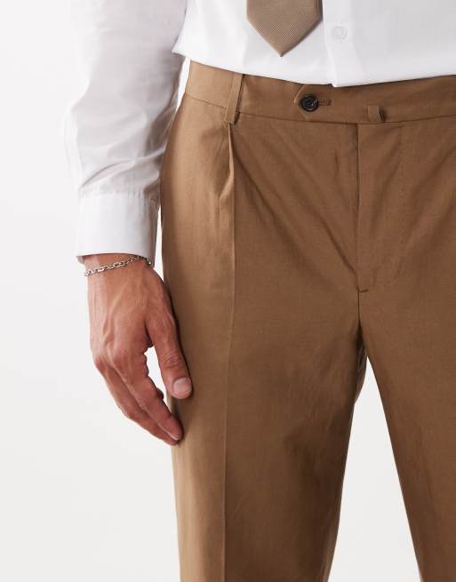 Mango Oasis tailored trouser co-ord in brown, 3 of 5
