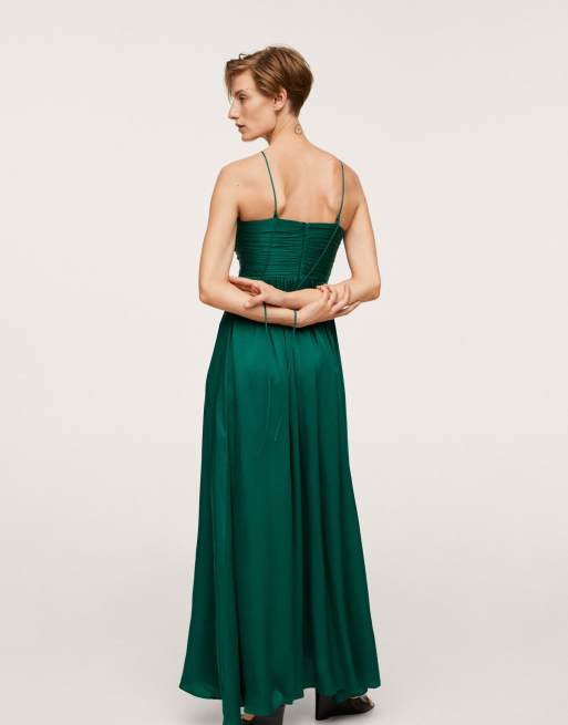 Mango green hot sale maxi dress