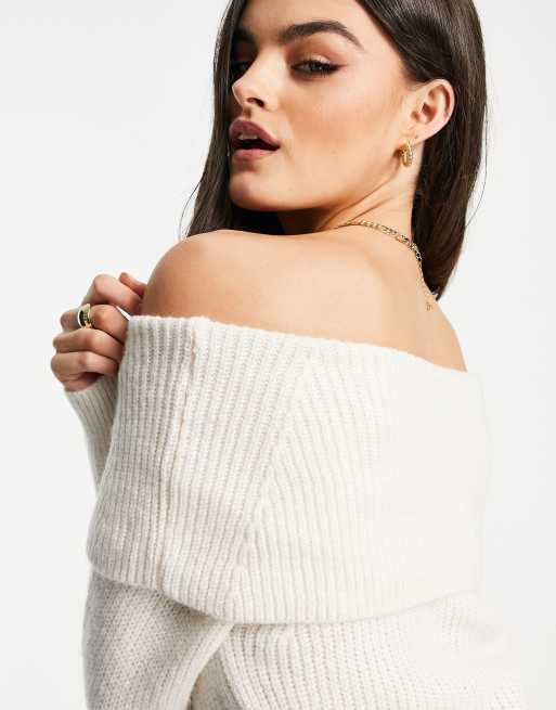 Cream off shoulder jumper new arrivals