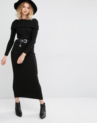 mango black knit dress