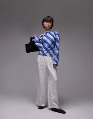 Mango Off The Shoulder Long Sleeve Striped Top