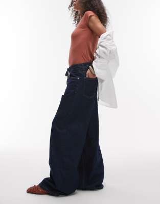 Mango Olivia Tie Waist Straight Leg Jeans In Blue