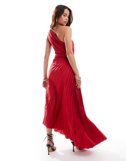 mango one shoulder cut out dress Mango one shoulder cut out midi dress in red