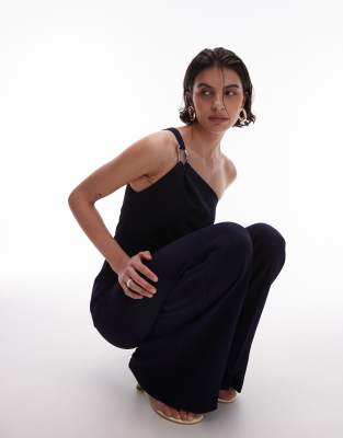 Mango One Shoulder Jumpsuit With Ring Detail