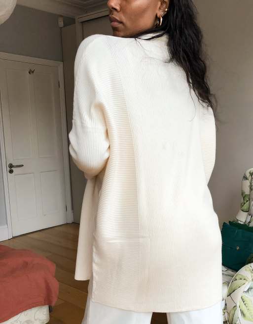 Mango open cardigan in white