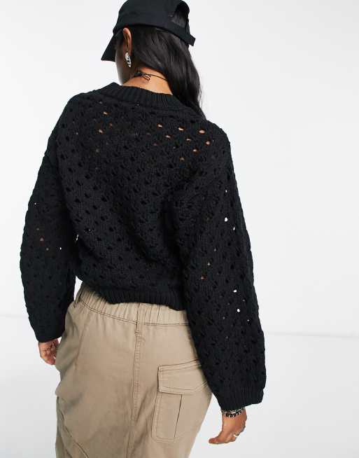 Mango open knit outlet cardigan