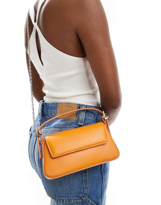 Mango – Orange axelväska i minimodell