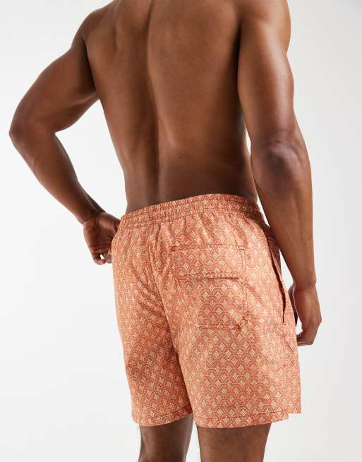 Mango - Orange badeshorts med print, 3 af 5