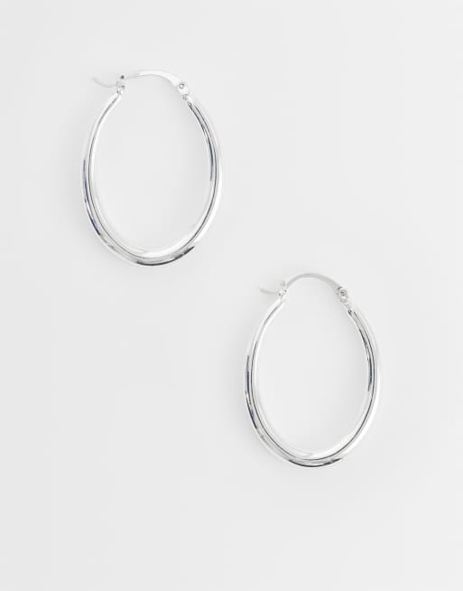 Mango - Orecchini a cerchio classici color argento