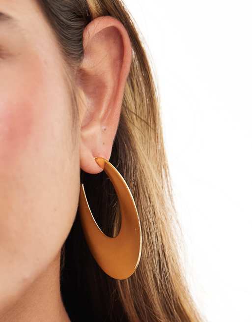 Mango - Orecchini pendenti a cerchio martellati color oro , 4 di 4