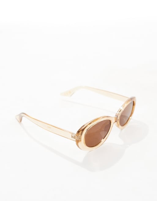 Mango oval sunglasses in beige