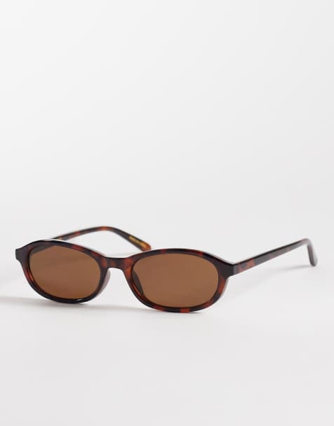 Mango oval sunglasses in brown tortoiseshell - view 1