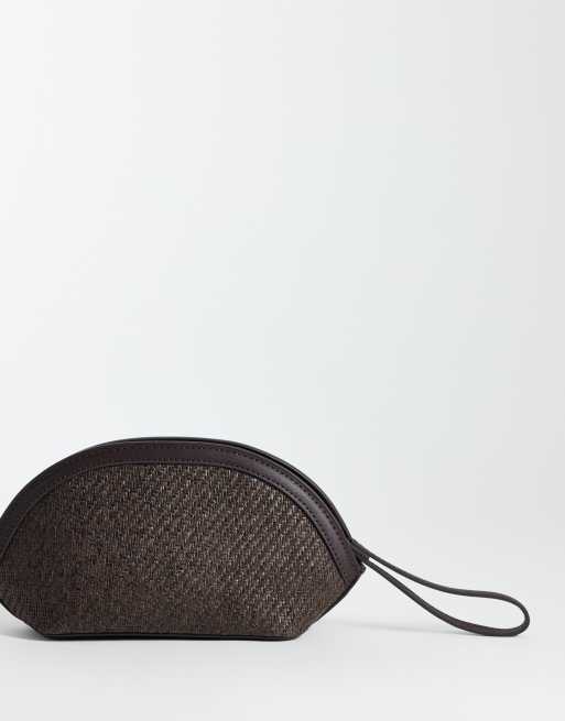 Mango – Ovale Clutch in brauner Bast-Optik, 4 von 4