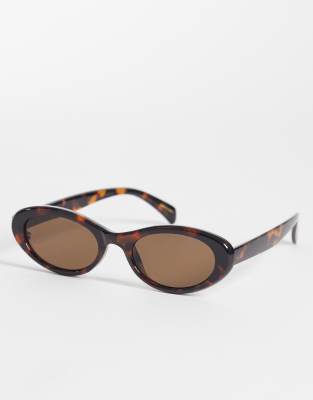 Mango - Ovale Sonnenbrille in Schildpattoptik-Brown