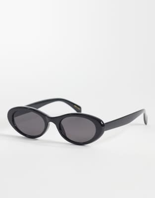 Mango - Ovale Sonnenbrille in Schwarz