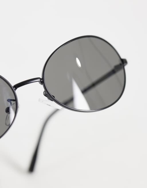 Mango – Ovale Sonnenbrille mit Metallrahmen in Schwarz, 2 von 3