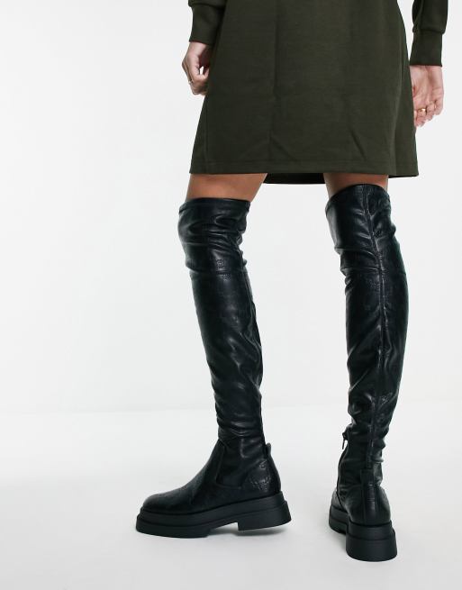 Mango flat over 2024 the knee boots