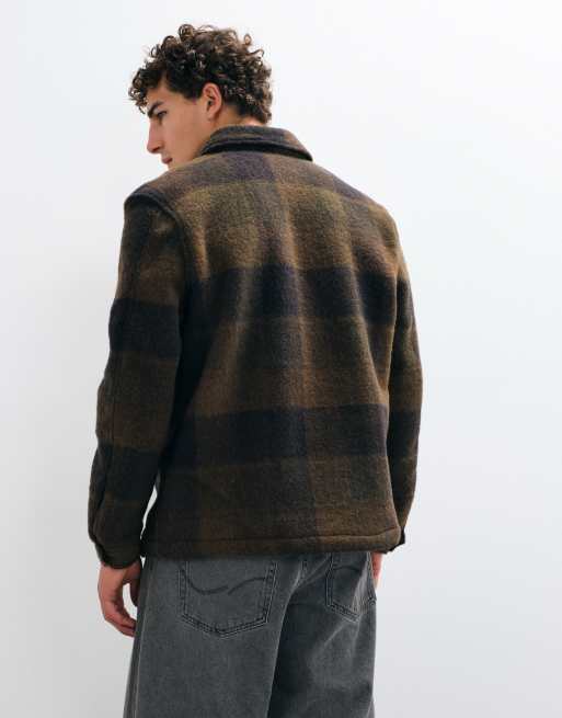 Mango overshirt in brown check print , 5 of 5