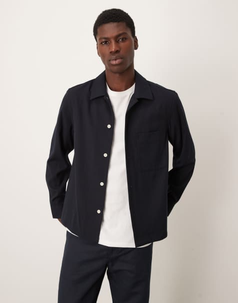 Mango overshirt in navy - view 1
