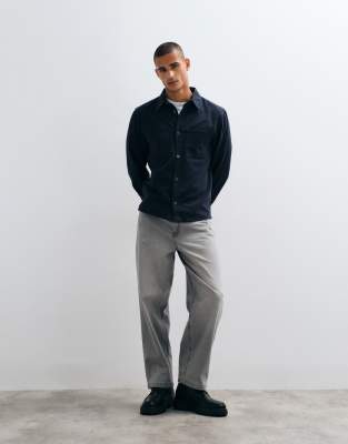 Mango Overshirt In Navy