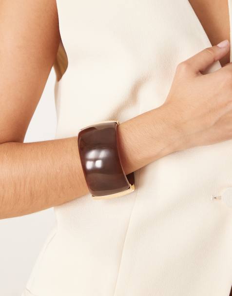 Mango – Oversize-Armreif in Braun - view 1